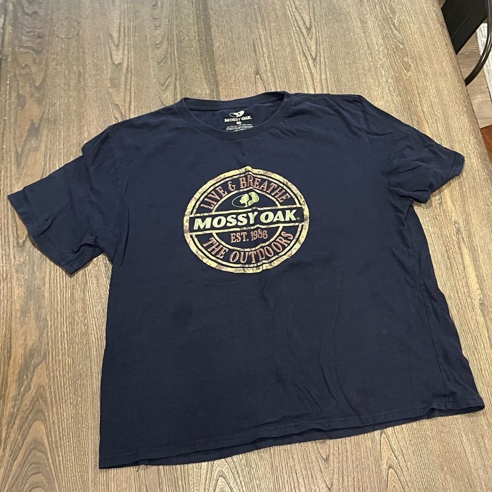 Mossy Oak Navy Blue Crew Neck Short Sleeve T-Shirt Size XXL